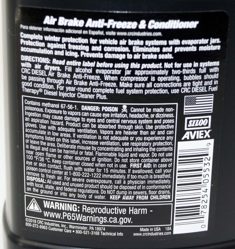 CRC 05532 Diesel Air Brake Anti-Freeze and Conditioner 1 Quart Bottle 32 fl oz