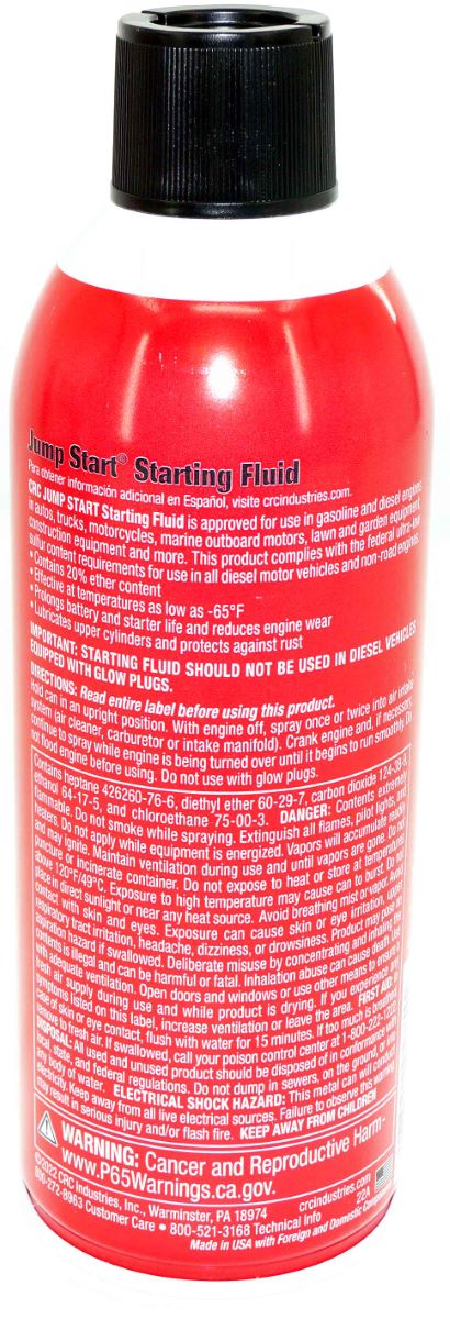 CRC 05671 Jump Start Starting Fluid with Lubricity 11 Wt Oz