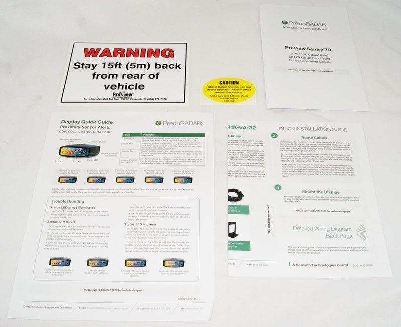 PrecoRADAR Sentry79 Rear Back-Up Starter Kit Wired Blind Spot Radar System