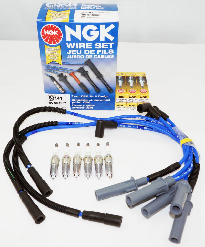 NGK Kit - 1 Wire Set and 6 G-Power Spark Plugs for 07-11 Jeep Wrangler 3.8 V6