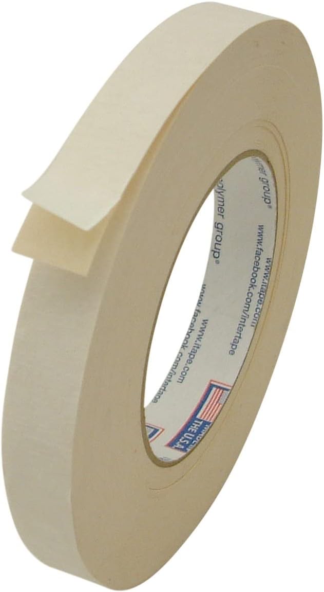 InterTape 591 1/2 inch Double Sided Flat Back Paper Tape 36 yds Beige BEIG0536