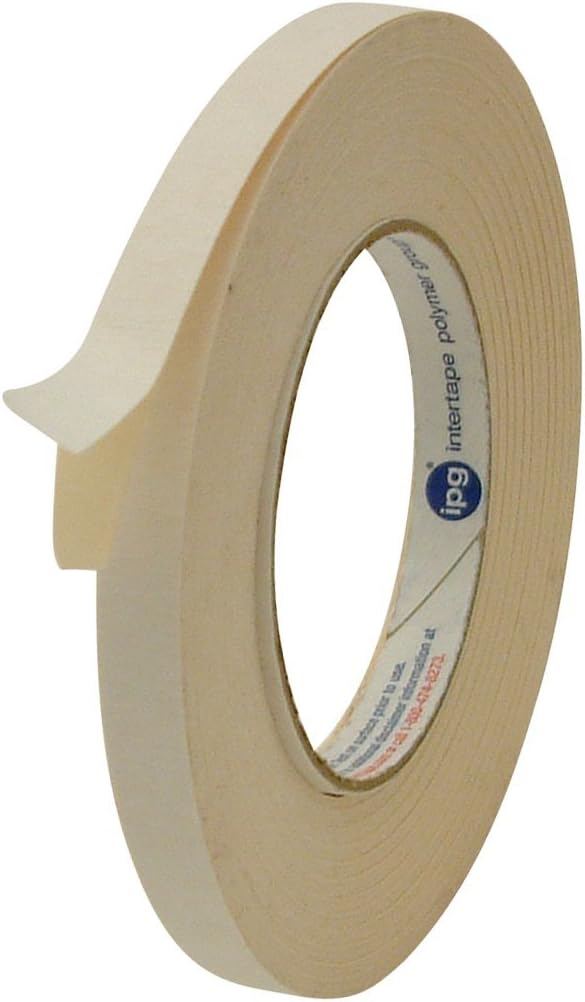 InterTape 591 1/2 inch Double Sided Flat Back Paper Tape 36 yds Beige BEIG0536