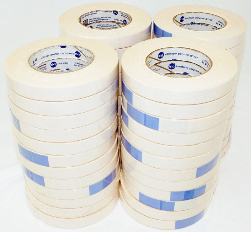 Intertape 591 3/4” Double Sided Flat Back Paper Tape 36 yd Beige IPG BEIG07536