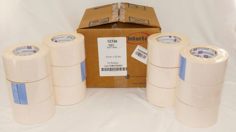 InterTape 591 3” Double Sided Flat Back Paper Tape 36 yds Beige BEIG336