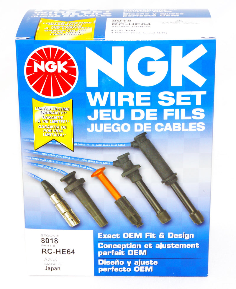 NGK 8018 Spark Plug Wire Set RC-HE64 fits Acura Integra Honda Civic L4