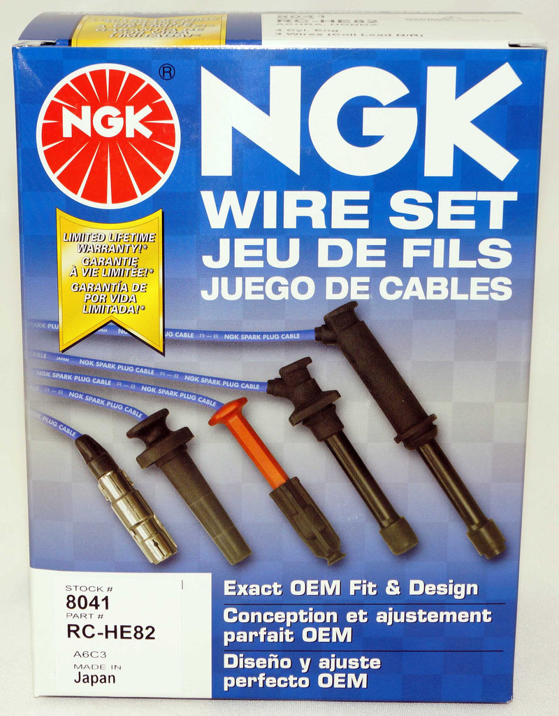 NGK Spark Plug Wire Set 8041 RC-HE82 for Acura Integra Honda CR-V