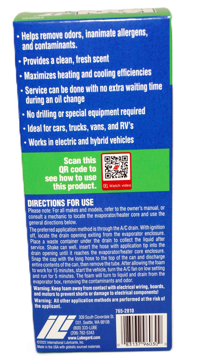 Lubegard 96030 KOOL-IT Evaporator and Heater Foam Cleaner 6 oz.