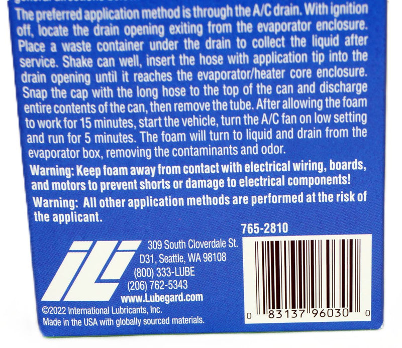 Lubegard 96030 KOOL-IT Evaporator and Heater Foam Cleaner 6 oz.