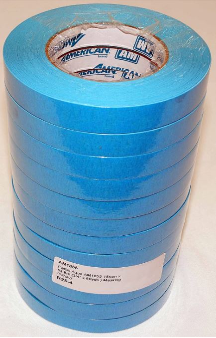 IPG American 3/4" Masking Tape Aqua Blue 18mm x 54.8m AM1855 Sold Individually