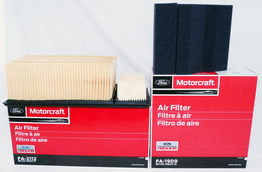 Set of Genuine Motorcraft FA-2112 and FA-1909 Air Filters for Ford Diesel Trucks - Image 1