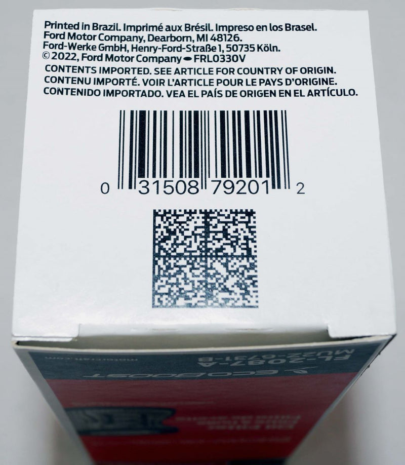 Motorcraft FL2087A Oil Filter Ford KR3Z6731B Was FL2087