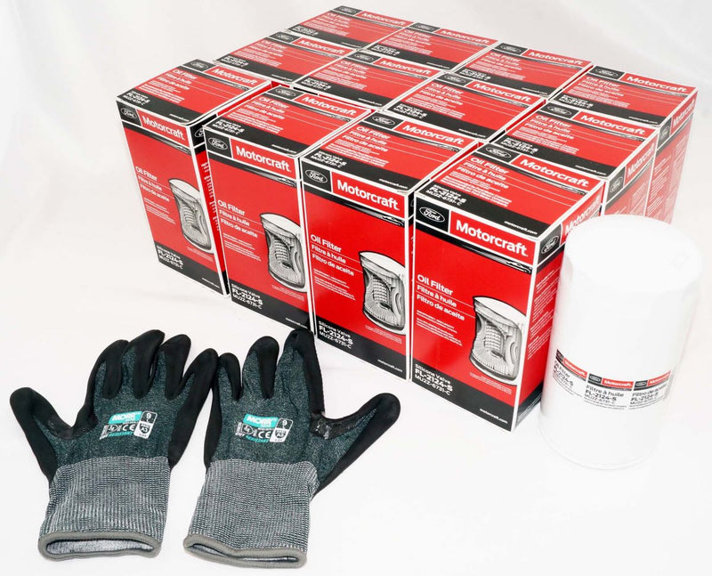 12 Pack Motorcraft FL2124S was FL2051S Engine Oil Filter Ford Diesel with Gloves - Image 2