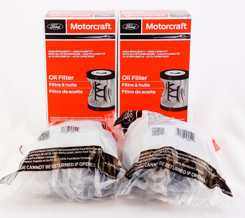 2 Pack Genuine Motorcraft EC781 & FL2016 Engine Oil Filter Kit w/ Cap and Gasket - Image 2