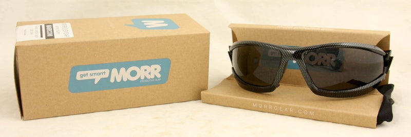 MorrMarrconi Z75 Sport Sun Safety Glasses Fog Armorr Black Carbon Frame Gray Lens