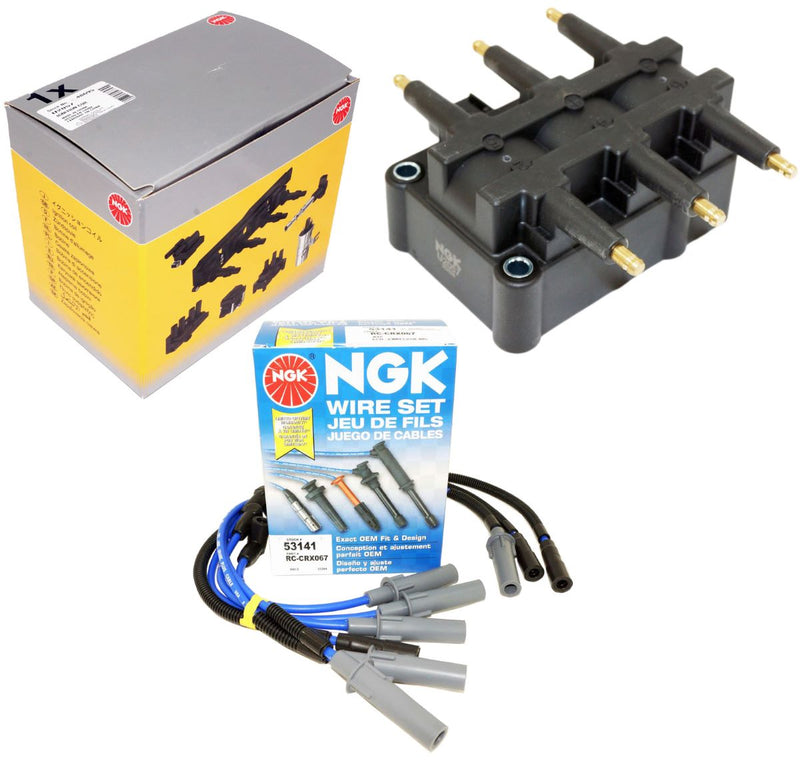 Genuine NGK Ignition Wire Set and Ignition Coil Kit for 07-11 Jeep Wrangler - Image 1