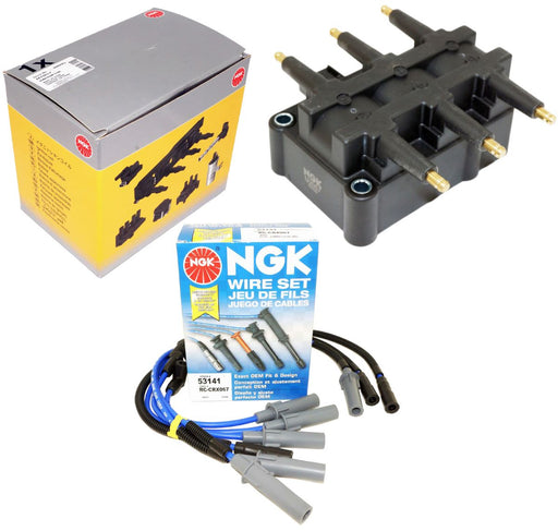 Genuine NGK Ignition Wire Set and Ignition Coil Kit for 07-11 Jeep Wrangler - Image 1