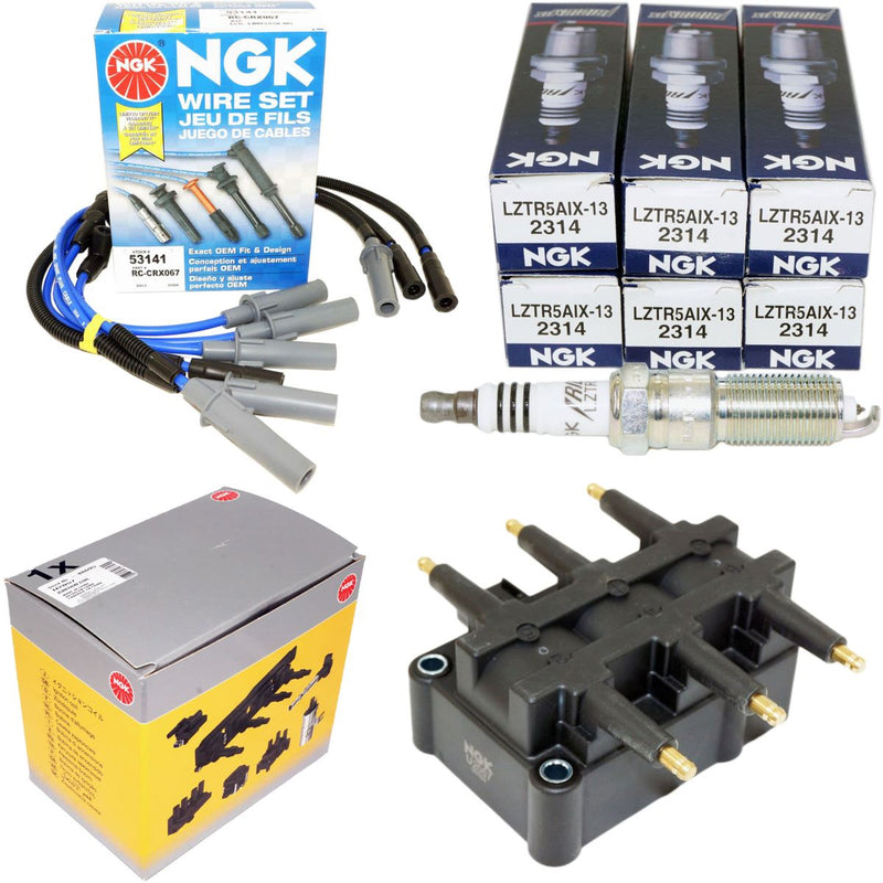 NGK Ignition Wire Set, Ignition Coil and Spark Plug Kit for 07-11 Jeep Wranglers - Image 1