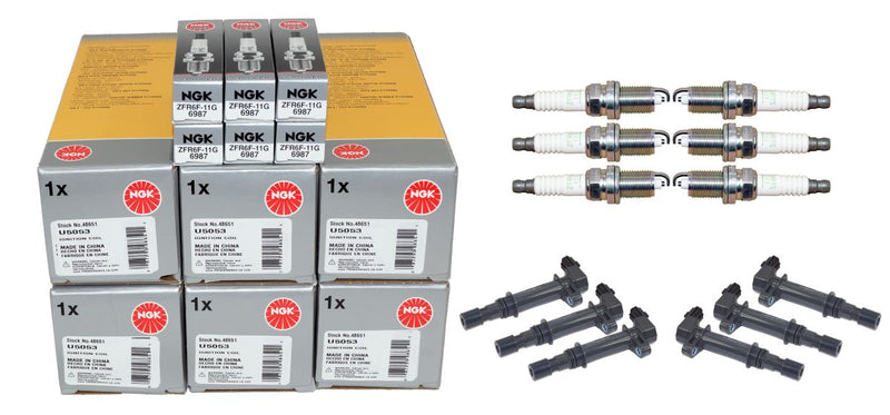 NGK Spark Plug and Ignition Coil Set for various 2002-2008 Dodge Jeep 3.7 L V6 - Image 1