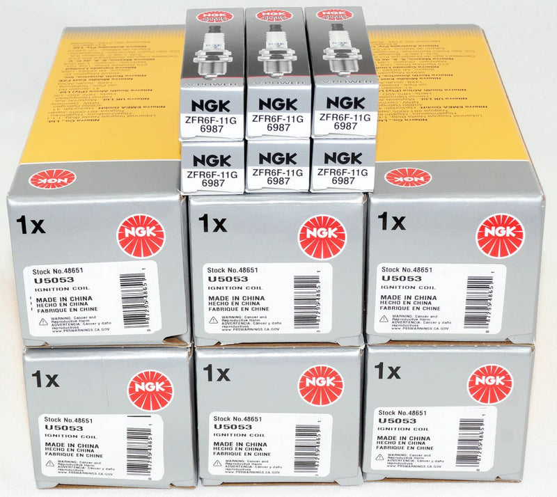 NGK Spark Plug and Ignition Coil Set for various 2002-2008 Dodge Jeep 3.7 L V6 - Image 2