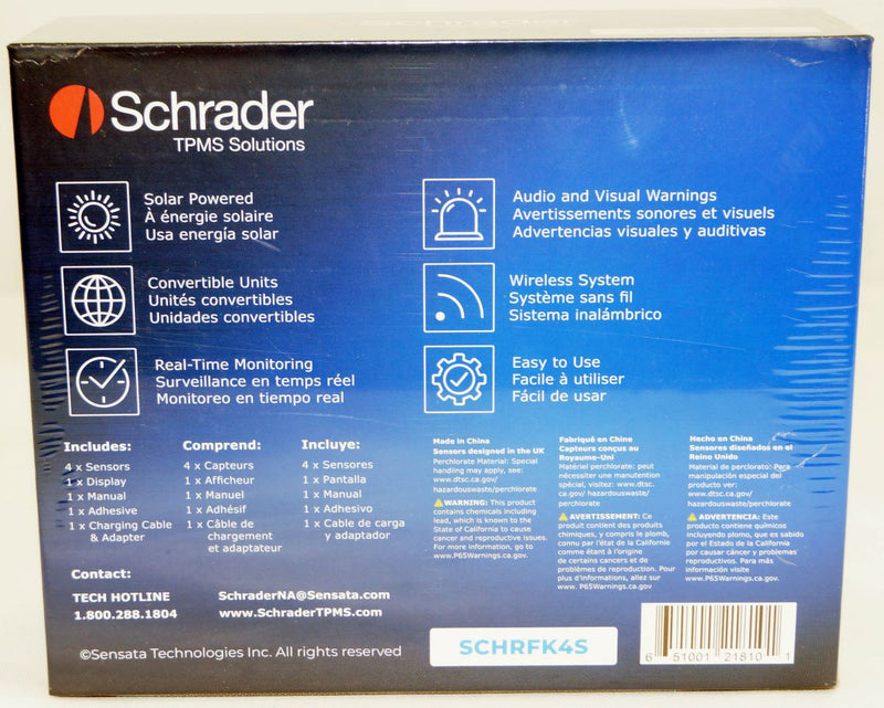 Schrader Tire Pressure Monitoring System TPMS Retrofit Kit SCHRFK4S