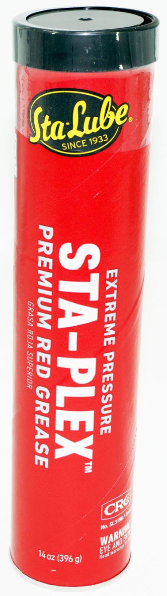 CRC SL3190 STA-LUBE Sta-Plex Extreme Pressure Premium Red Grease Cartridge 14 oz