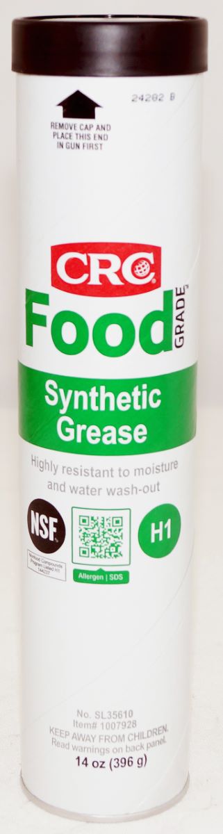 CRC Synthetic Food Grade High Temp Grease 14 Oz NSF H1 NLGI Grade 2 Lubricant