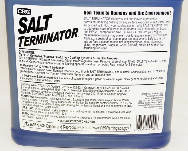 CRC Salt Terminator Engine Flush Cleaner & Corrosion Inhibitor 1 Gal Marine Auto - Image 3
